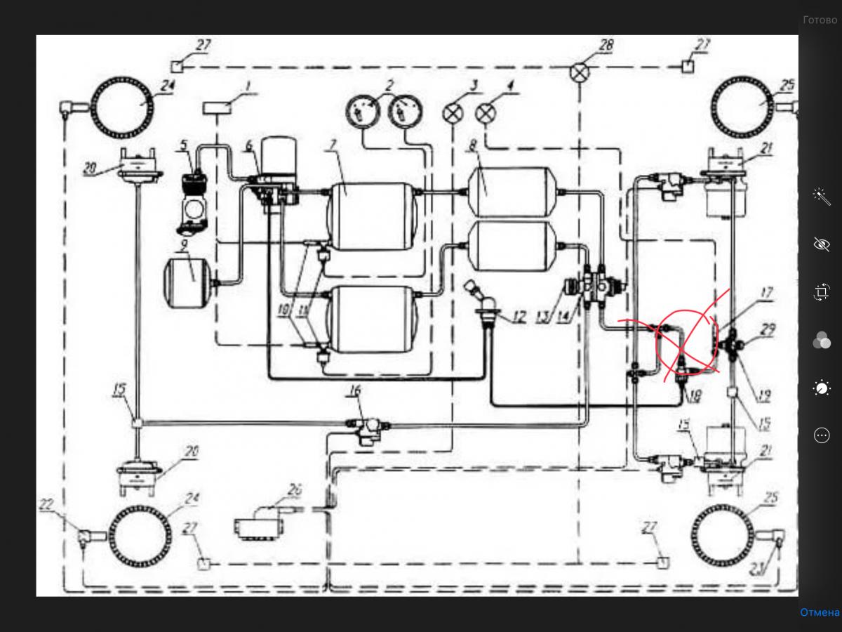 Схема и особенности тормозной пневматической системы ГАЗ-3310
