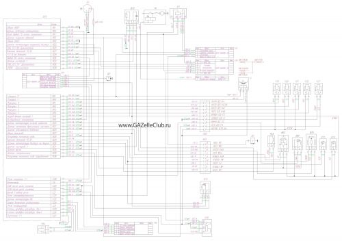 Схема электрическая принципиальная системы управления двигетелем Крайслер автомобилями ГАЗель, Соболь.