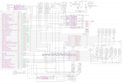 Электрическая схема системы управления двигателем Chrysler(Евро-3) автомобилей семейства ГАЗель. 14.01.08