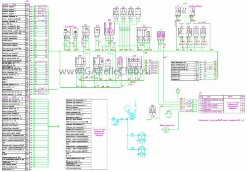 Схема электрическая принципиальная управления двигателем ГАЗель с  УМЗ с ГБО Евро-4 сжиженный газ.